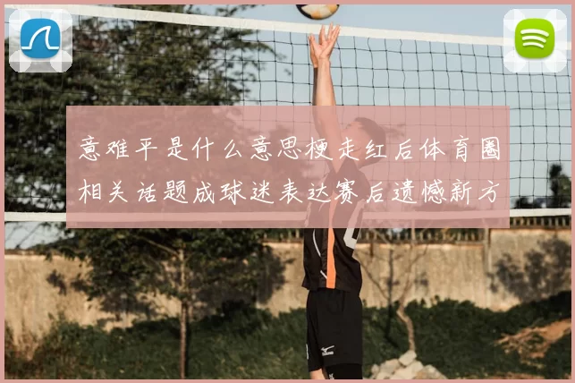 意难平是什么意思梗走红后体育圈相关话题成球迷表达赛后遗憾新方式
